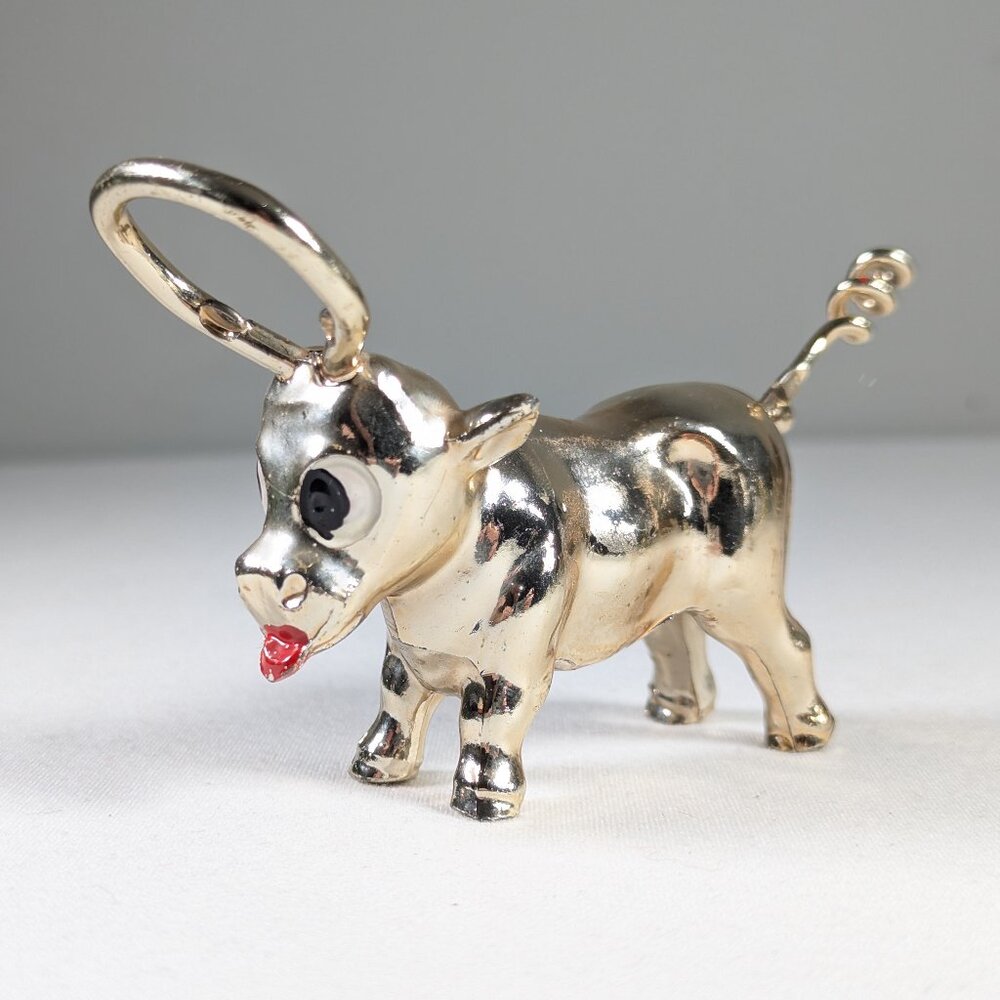 Metal bull bottle opener and corkscrew, gift for farmer